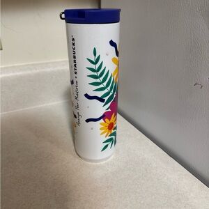 Starbucks White Tumbler Colorful Floral Art Care in Community Ananya vacuum seal